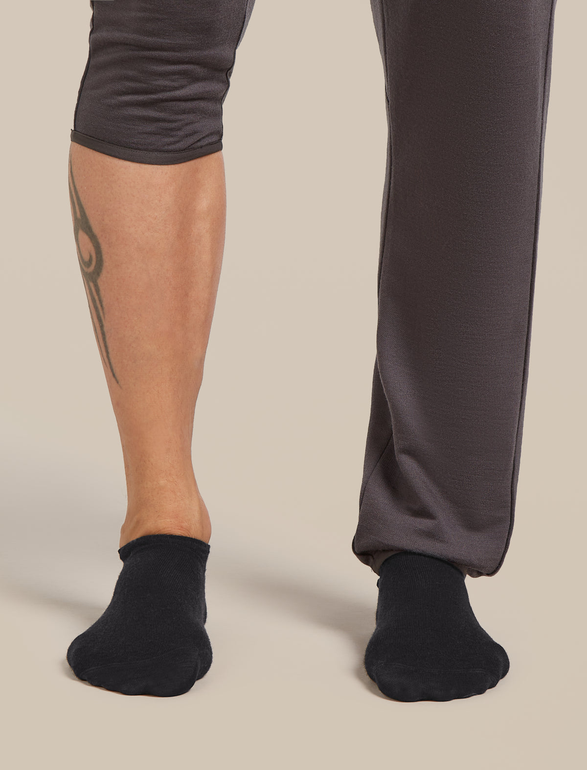 Men's Merino Lifestyle Fine Gauge No Show Socks Black/Snow - 4