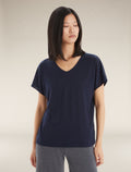 Women's Merino Blend Drayden Reversible Top Midnight Navy - 6