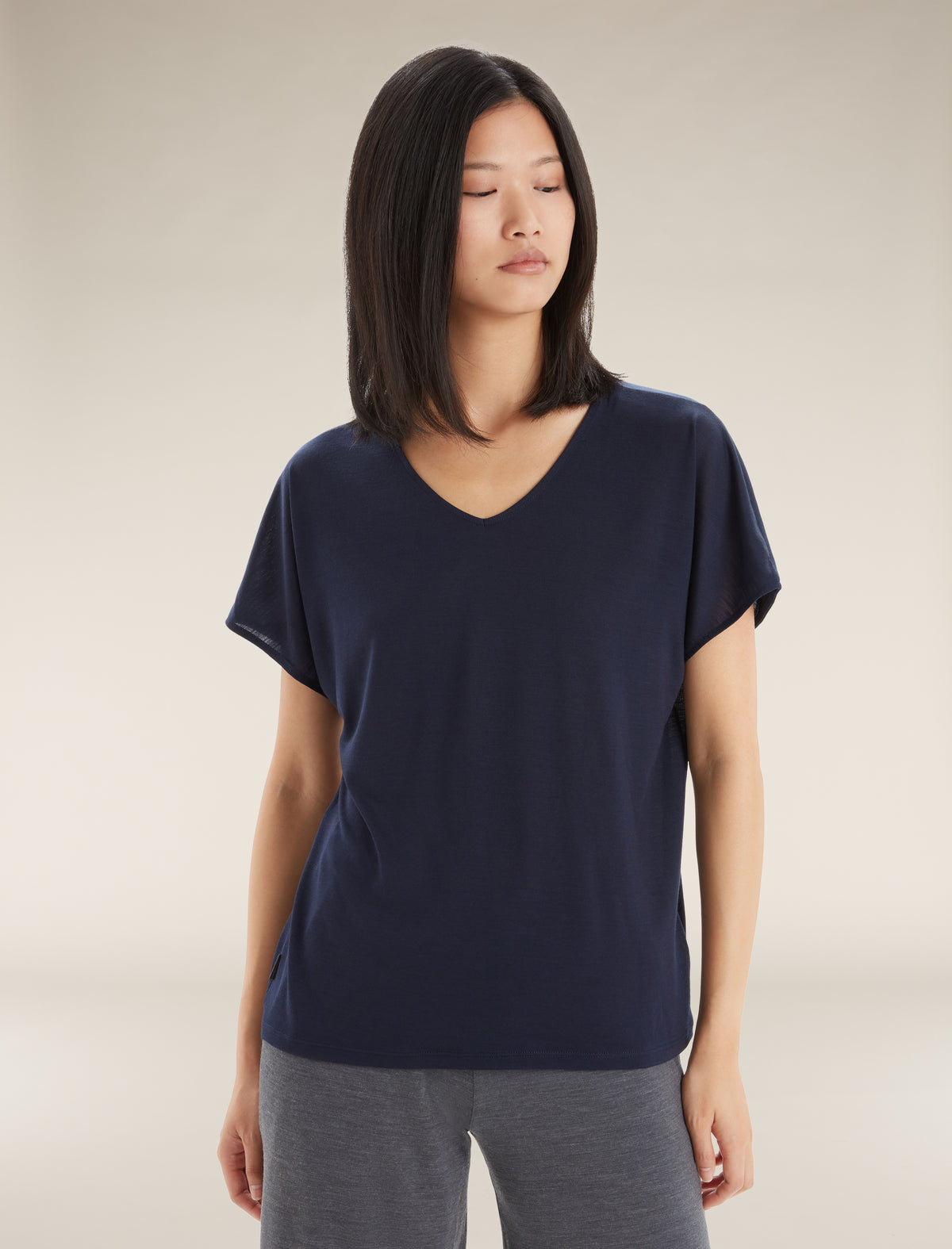 Women's Merino Blend Drayden Reversible Top Midnight Navy - 6
