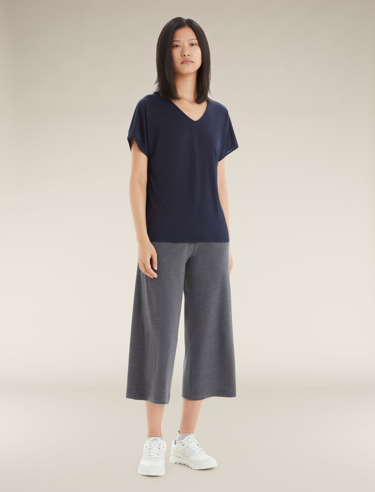 Women's Merino Blend Drayden Reversible Top Midnight Navy - 8