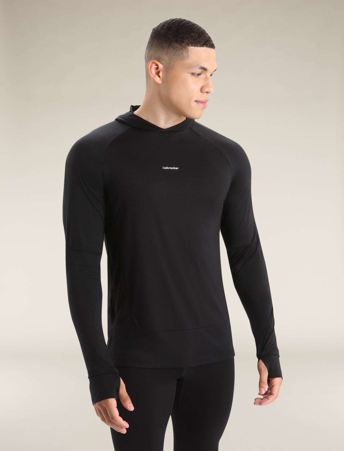 Men's 125 Cool-Lite™ Merino Blend Sphere Long Sleeve Hoodie Black - 1