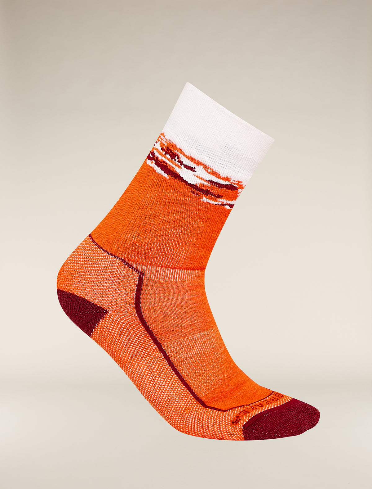 Men's Merino Hike+ Medium Crew Socks Sedimentary Blaze/Port - 4