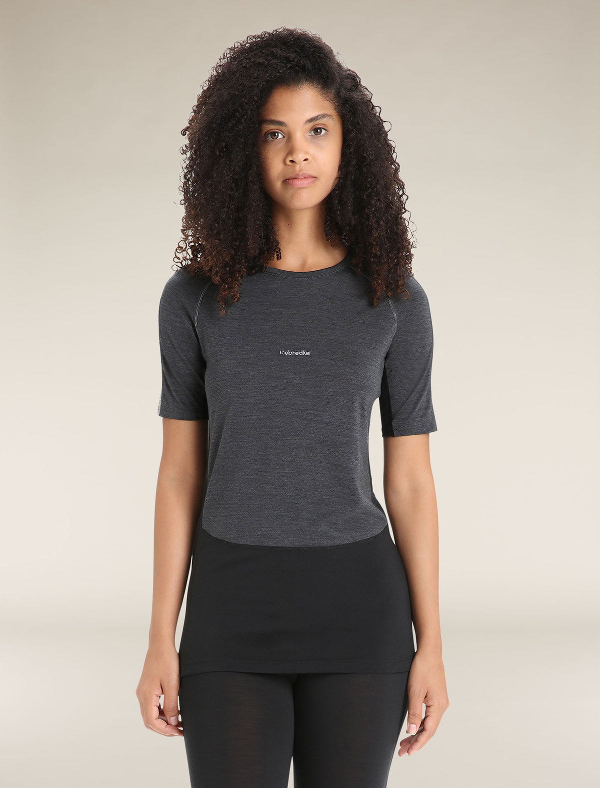Women's 125 ZoneKnit™ Short Sleeve Crewe Thermal Top Jet Heather/Black - 1