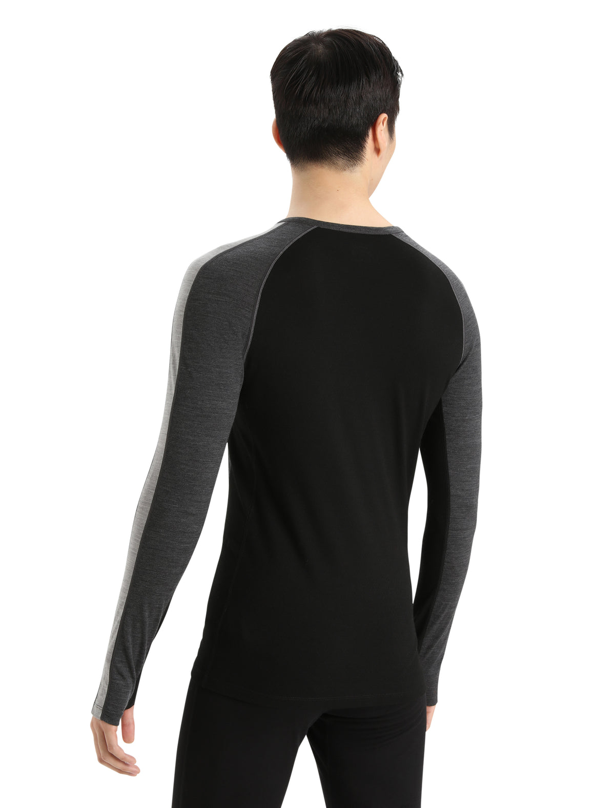 Men's 200 ZoneKnit™ Long Sleeve Crewe Thermal Top Jet Heather/Black - 8