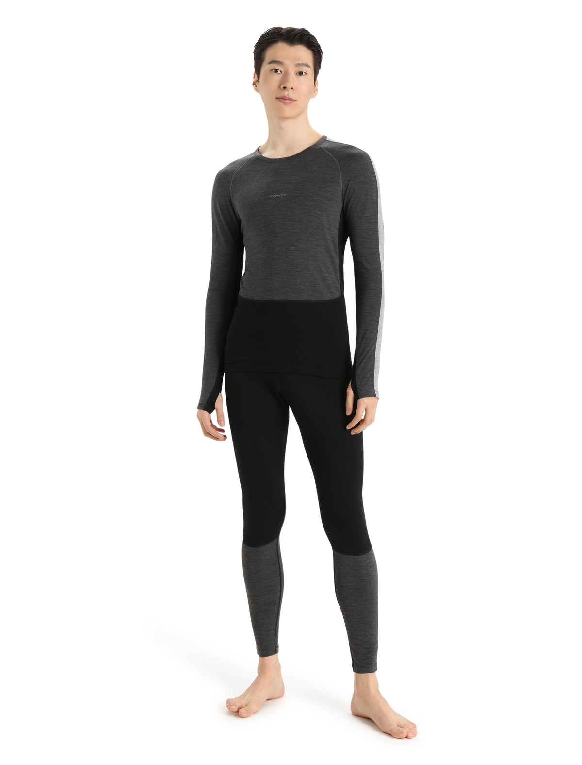 Men's 200 ZoneKnit™ Long Sleeve Crewe Thermal Top Jet Heather/Black - 9
