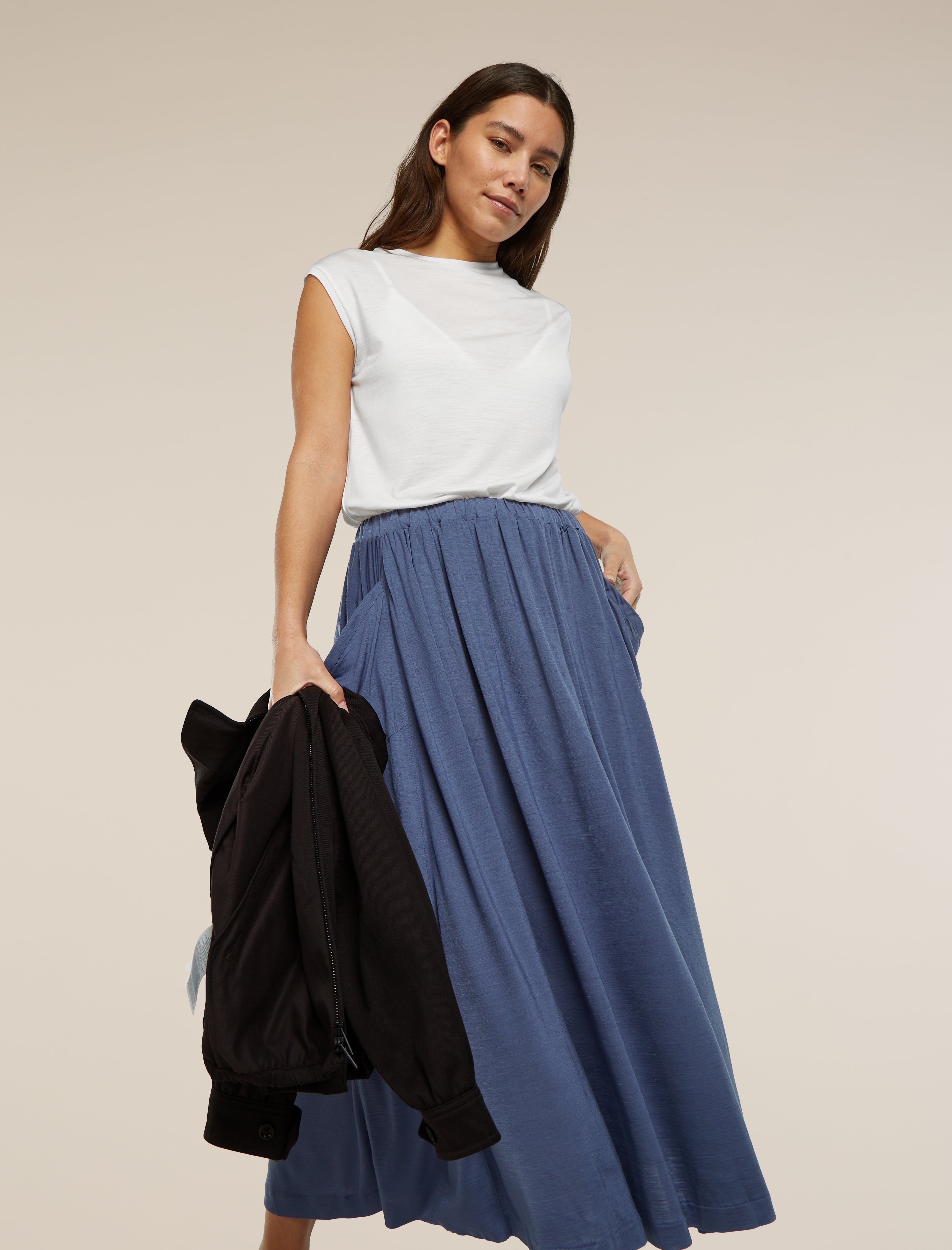 BRIEFING BS BASIC SKIRT ネイビー M Women Merino Blend 125 Cool-Lite™ Skirt| icebreaker