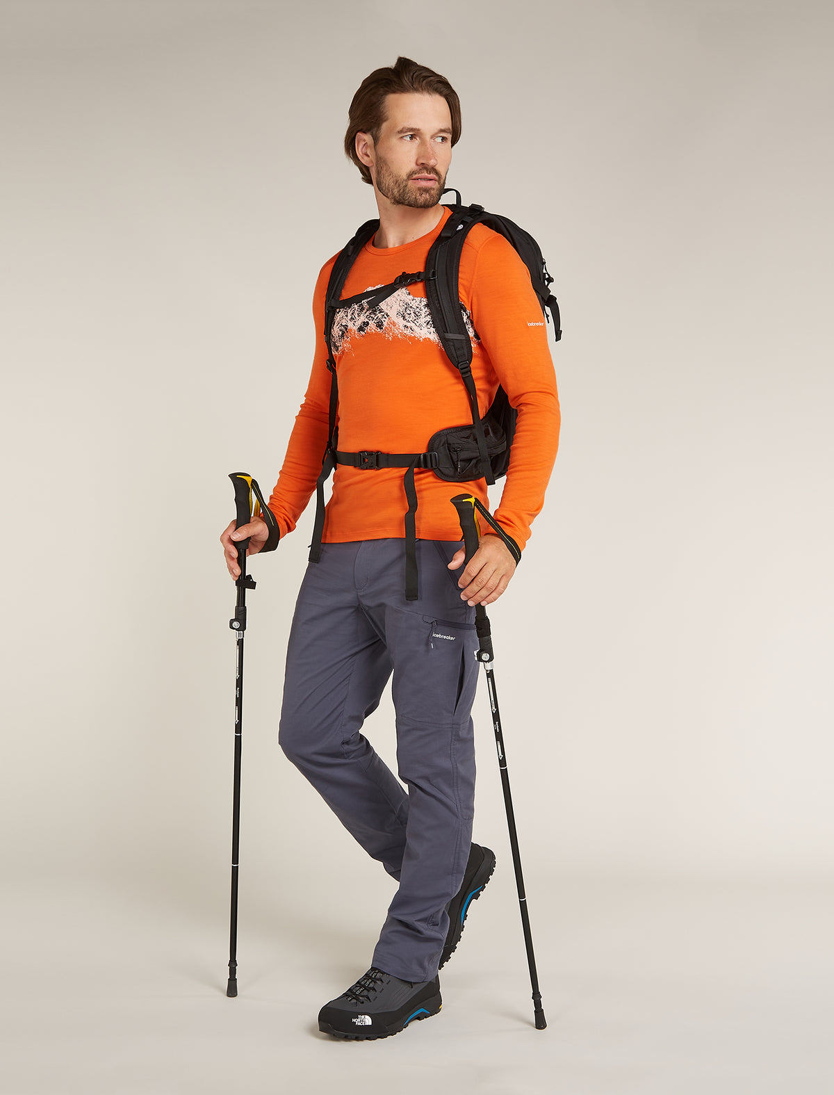 Men's Merino 200 Oasis Long Sleeve Crewe Thermal Top Remarkables Blaze - 4