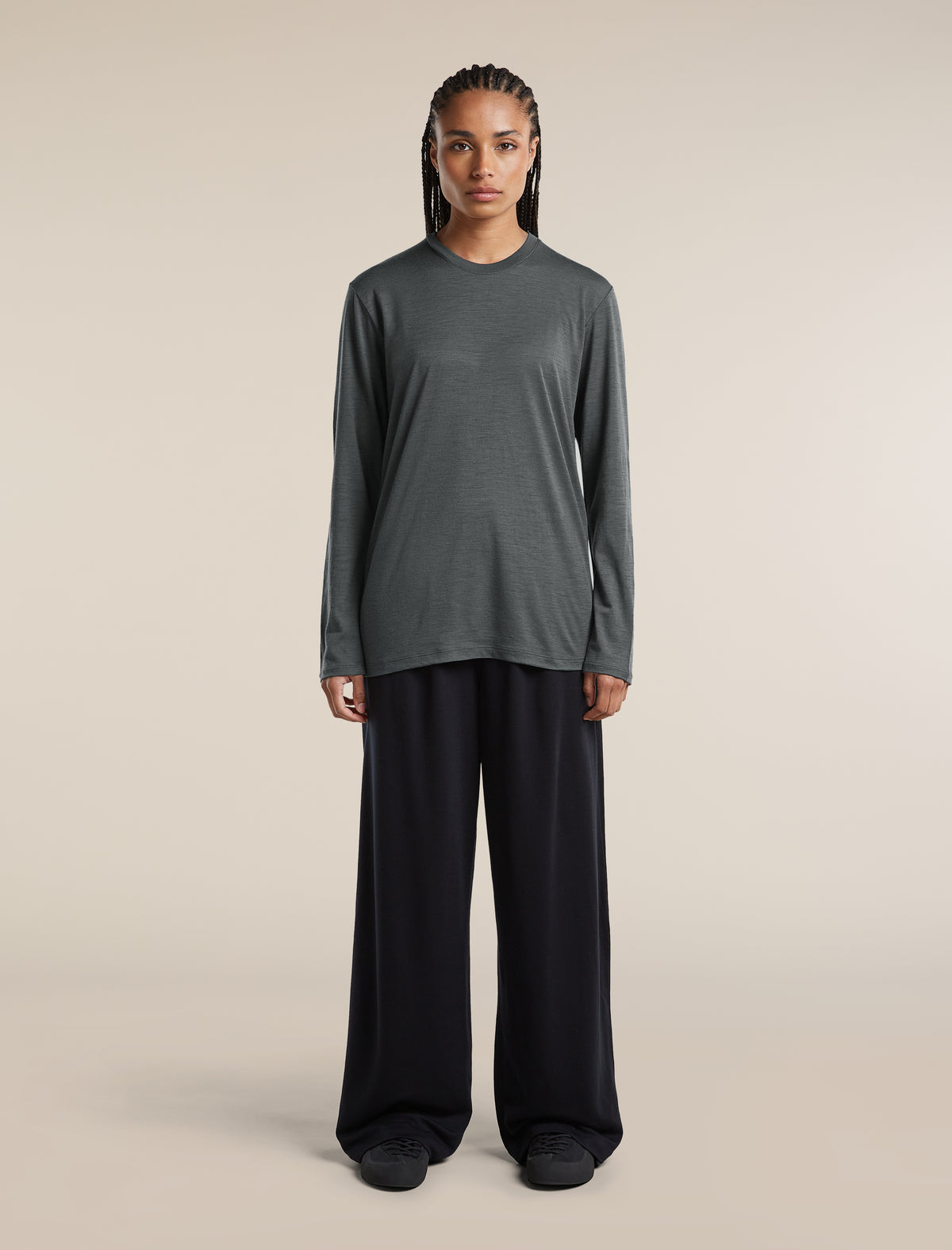 Unisex Merino 150 Long Sleeve Tee Obsidian - 8