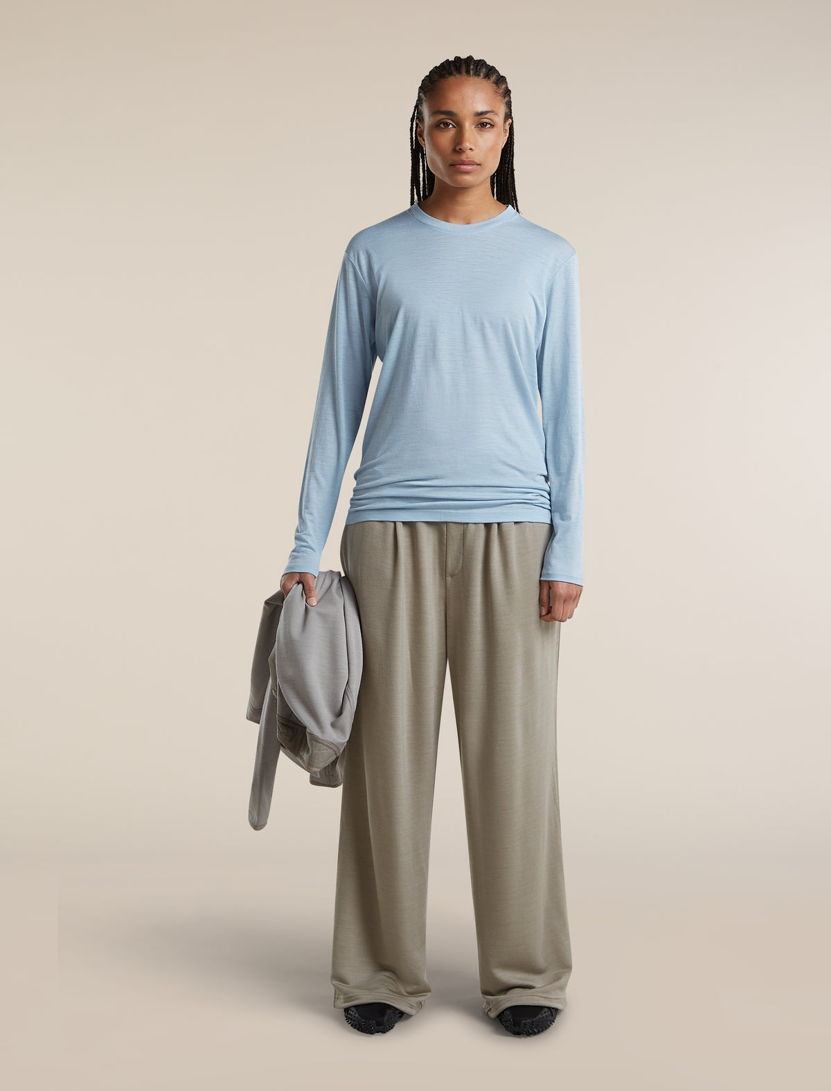 Unisex Merino 150 Long Sleeve Tee Zinc Blue - 10