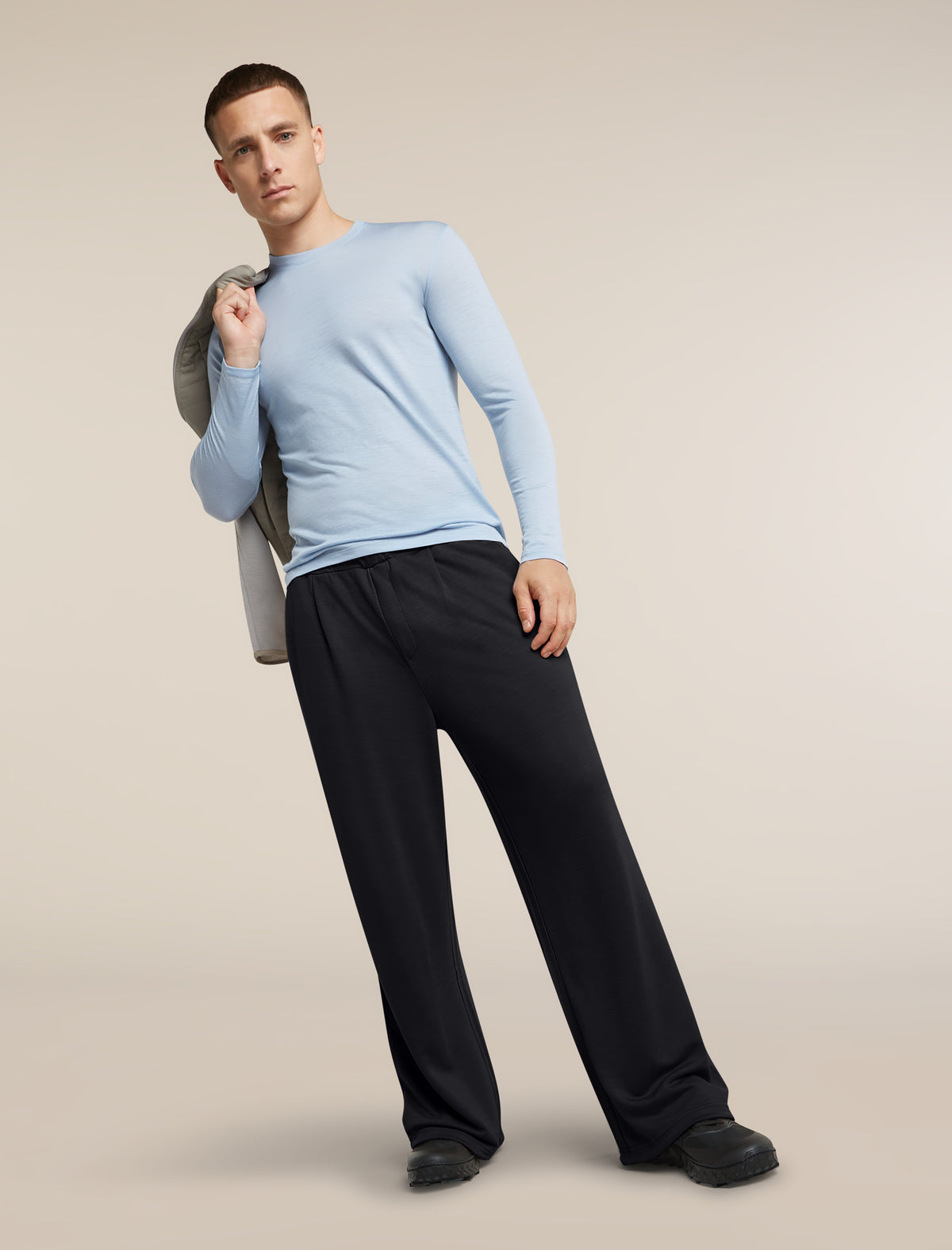 Unisex Merino 150 Long Sleeve Tee Zinc Blue - 15