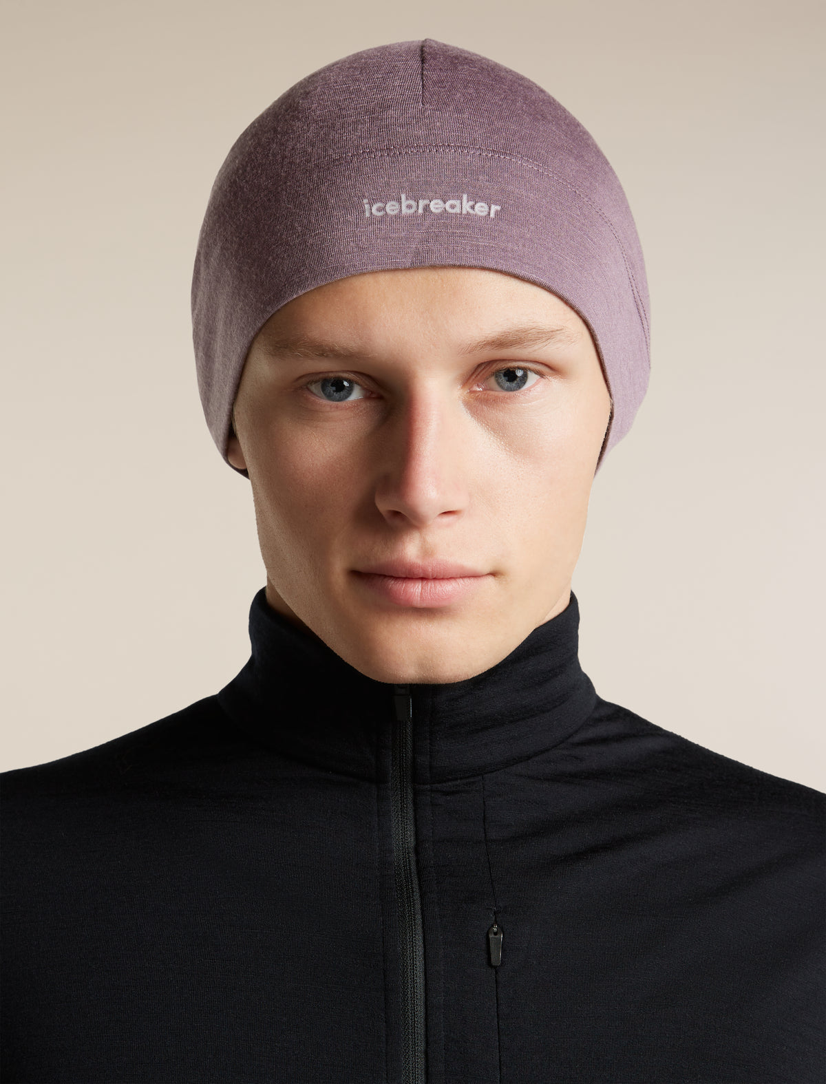 Unisex Merino 200 Oasis Beanie Grey Plum - 1