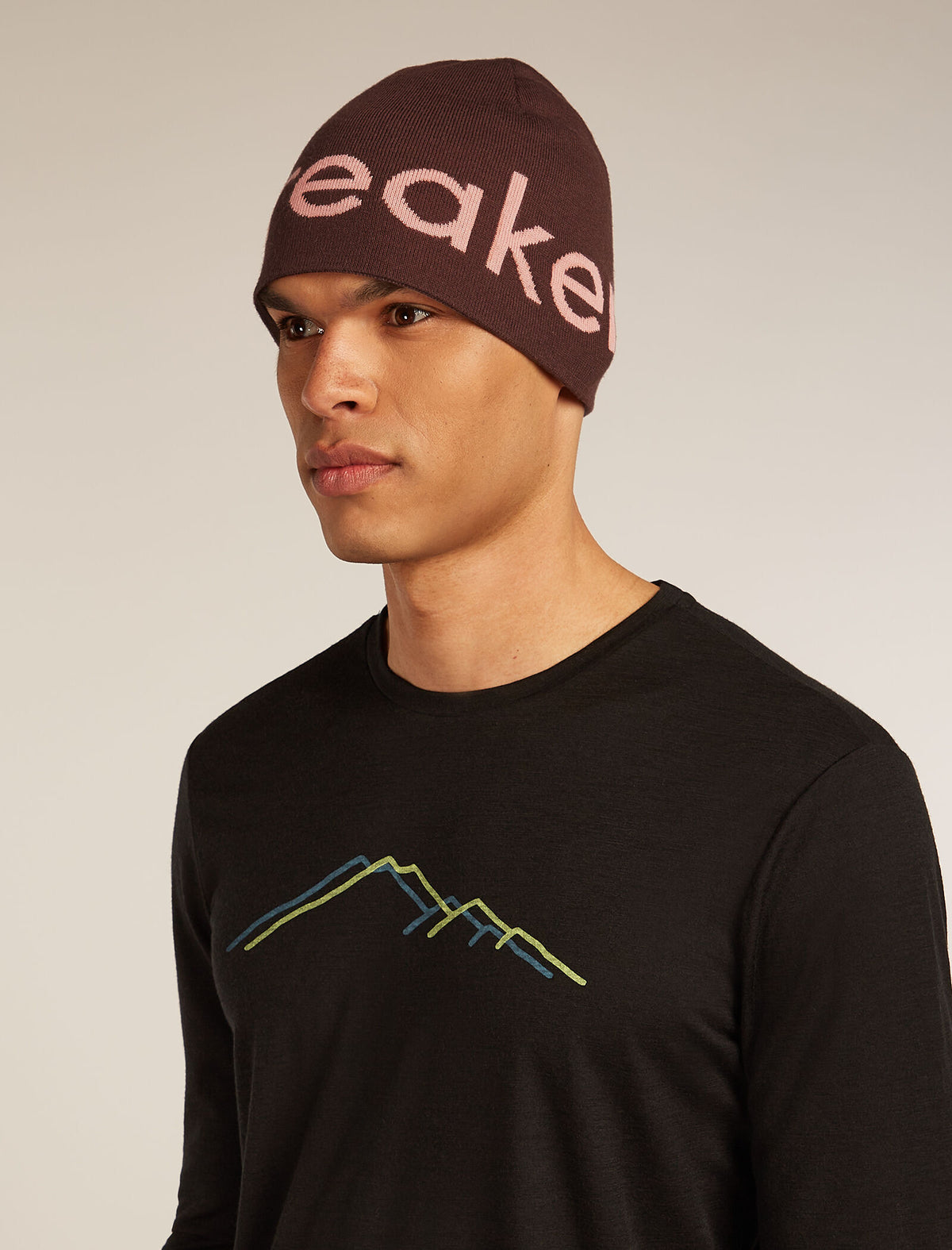 Unisex Merino Icebreaker Beanie Java/Acid Pink - 3
