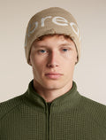 Unisex Merino icebreaker Beanie Cumin/Ecru Heather - 1
