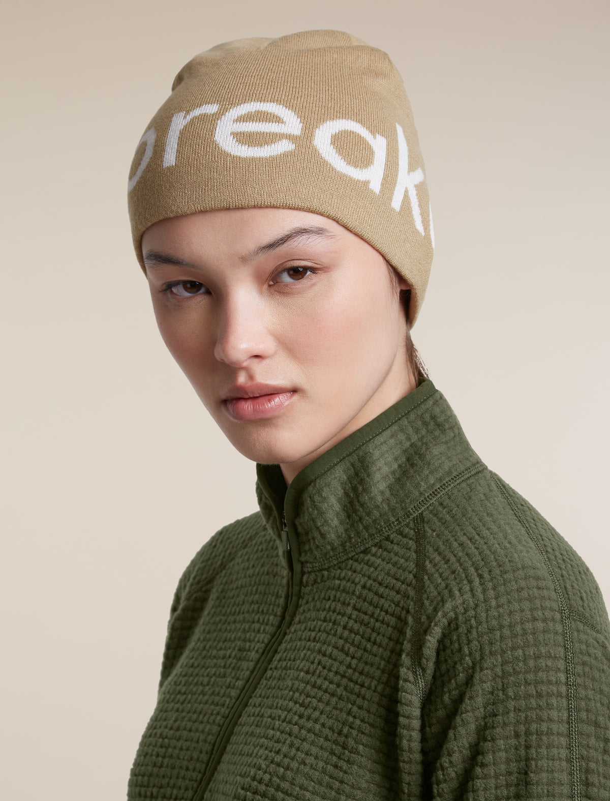 Unisex Merino icebreaker Beanie Cumin/Ecru Heather - 7