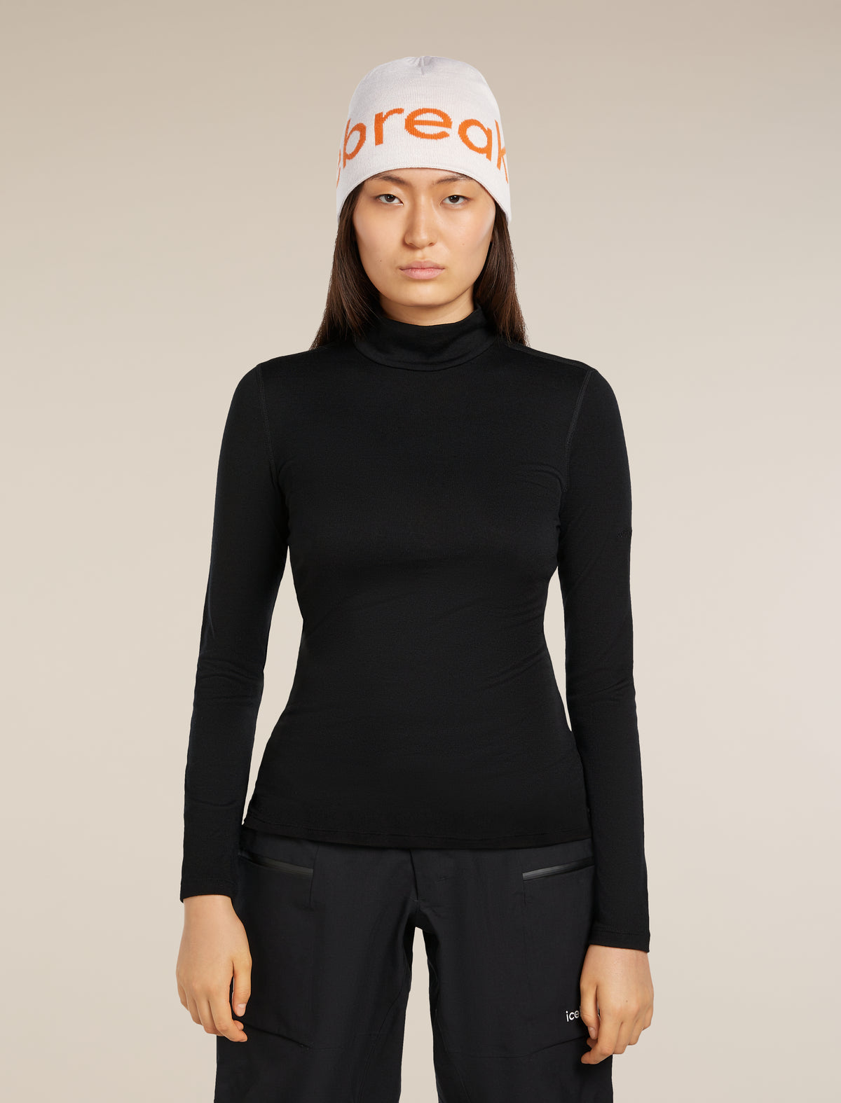 Unisex Merino Icebreaker Beanie Ecru Hthr/Spice - 1