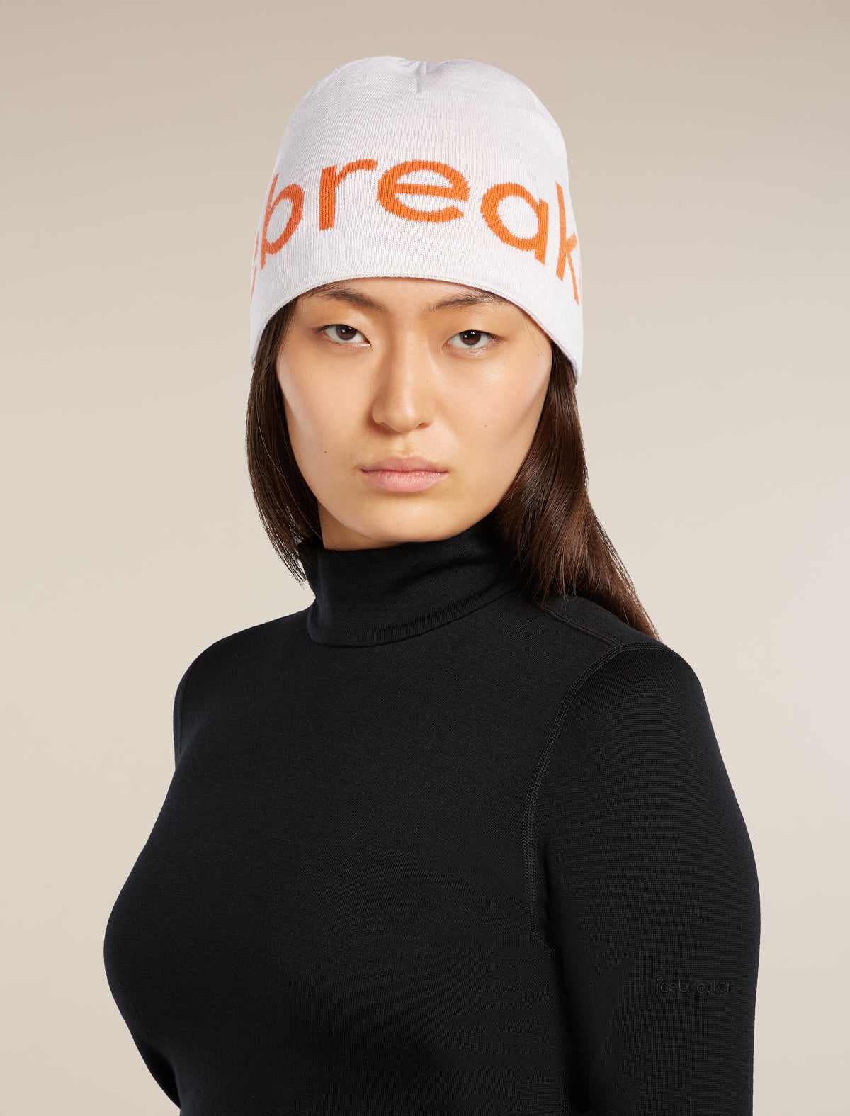 Unisex Merino Icebreaker Beanie Ecru Hthr/Spice - 2