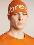 Unisex Merino icebreaker Beanie Spice/Ecru Heather - 8