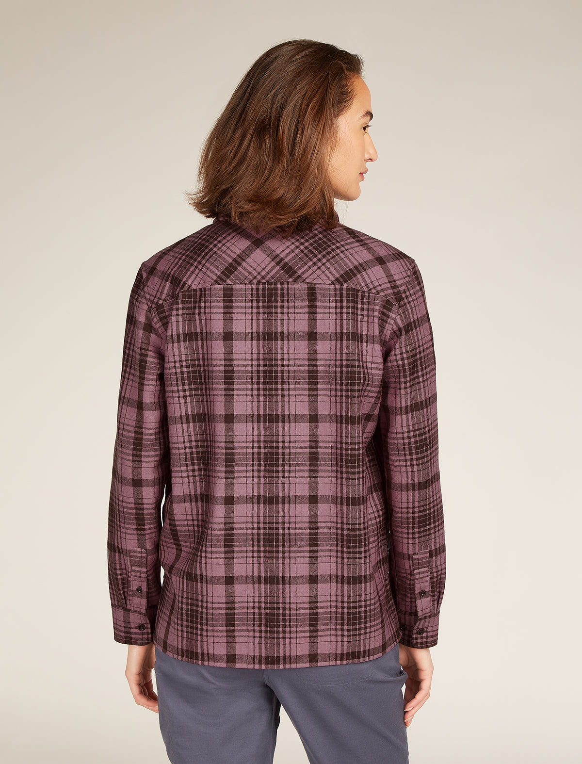 Women's Merino 200 Dawnder Long Sleeve Flannel Shirt Plaid Bittersweet/Deco - 2