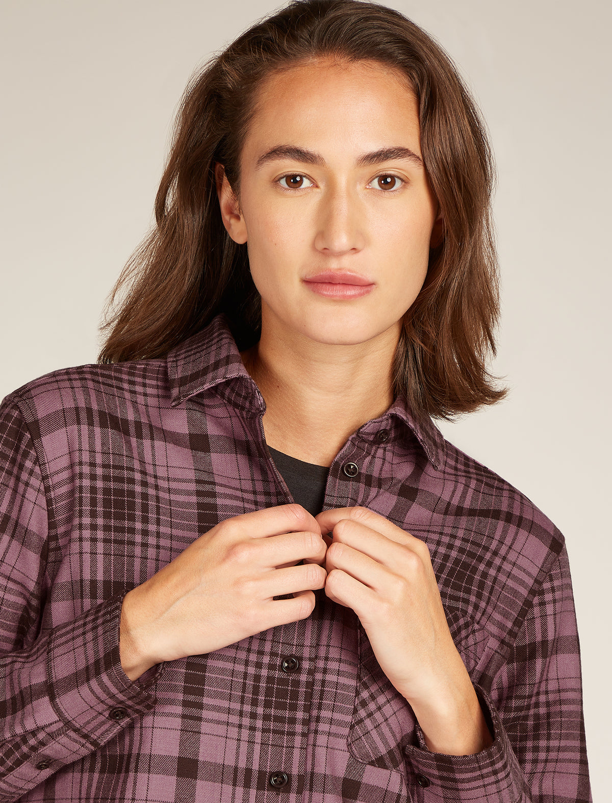 Women's Merino 200 Dawnder Long Sleeve Flannel Shirt Plaid Bittersweet/Deco - 6