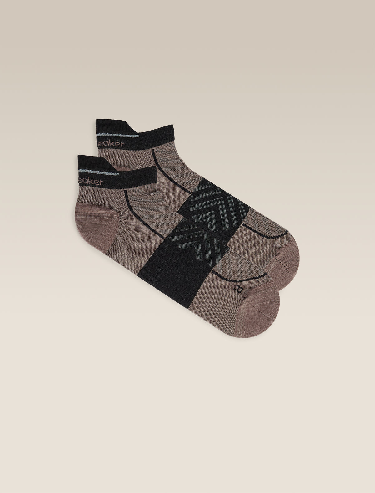 Men's Merino Blend Run+ Ultralight Micro Socks Porcini/Black - 1