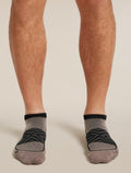 Men's Merino Blend Run+ Ultralight Micro Socks Porcini/Black - 2