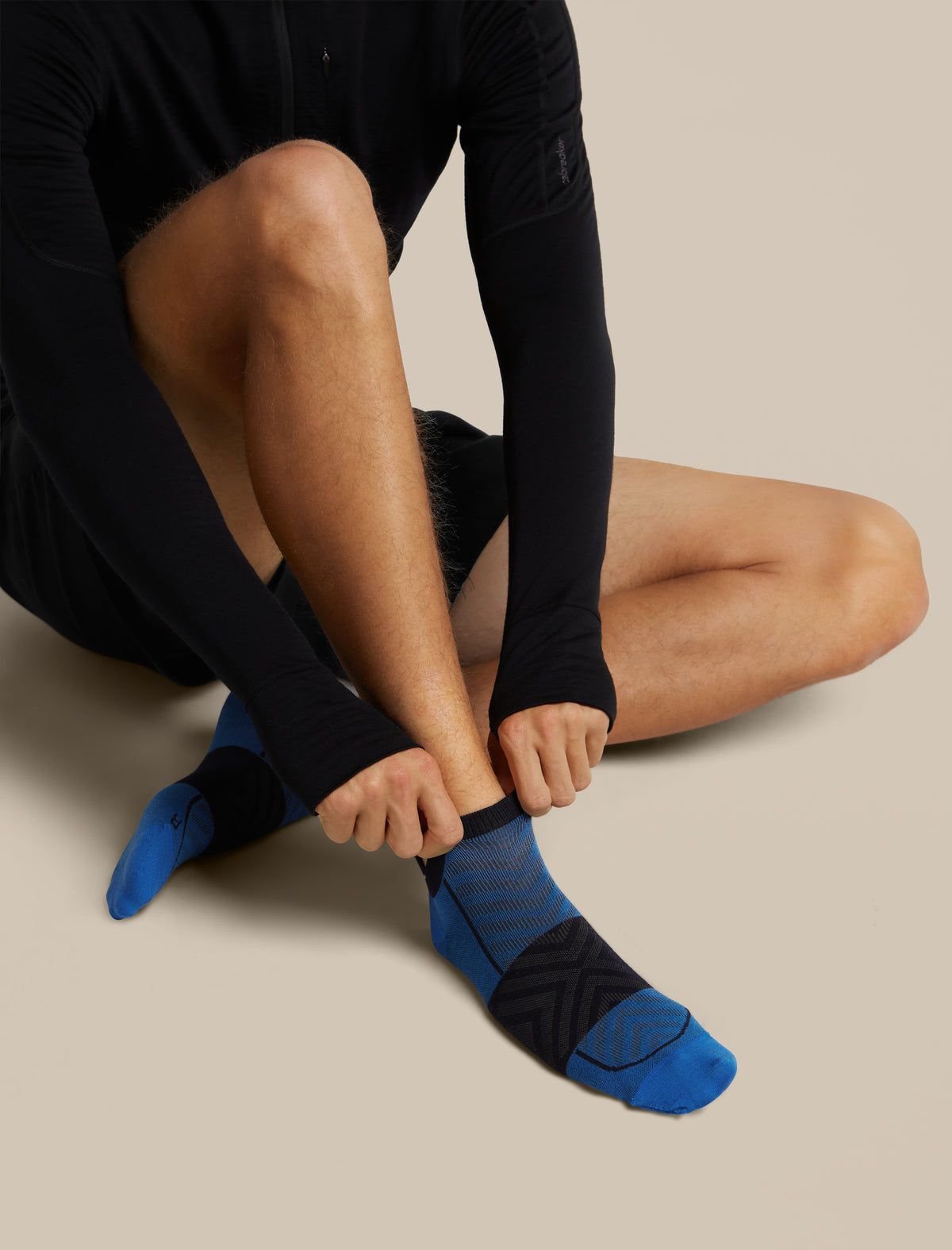 Men's Merino Blend Run+ Ultralight Micro Socks Lazurite/Midnight Navy - 3