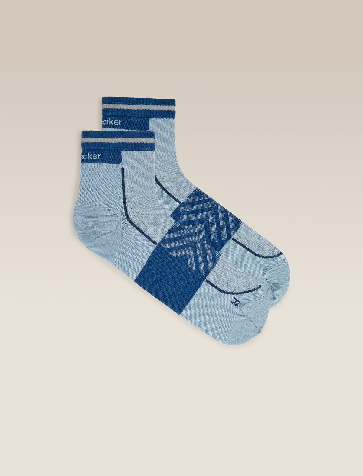 Men's Merino Blend Run+ Ultralight Mini Socks Flint Blue/Atlantis - 1