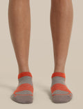 Women's Merino Blend Run+ Ultralight Micro Socks Porcini/Fervid - 2
