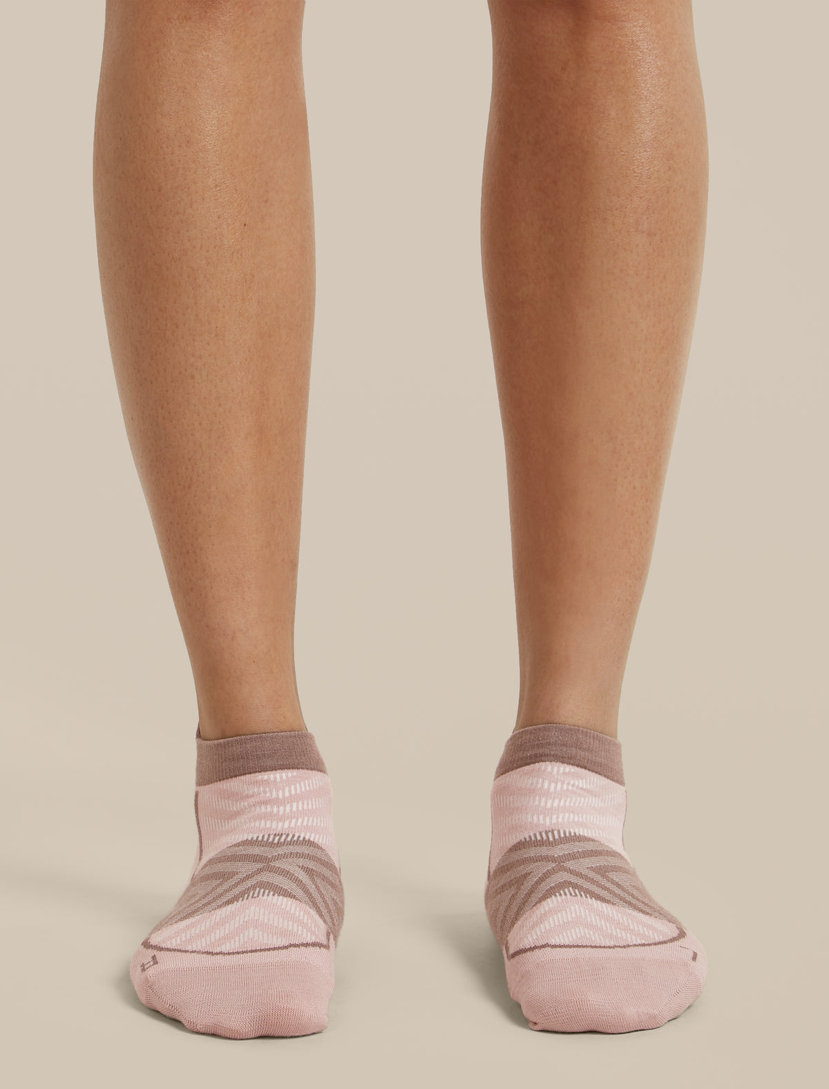 Women's Merino Blend Run+ Ultralight Micro Socks Pink Quartz/Porcini - 2