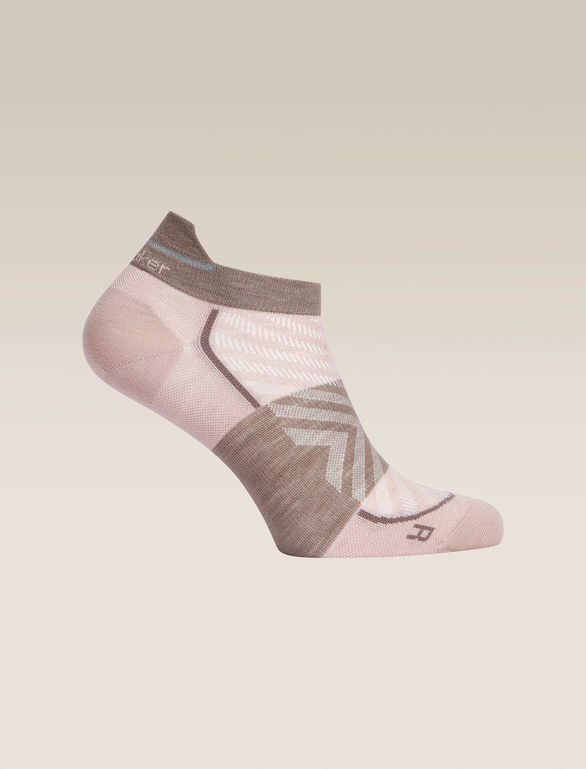 Women's Merino Blend Run+ Ultralight Micro Socks Pink Quartz/Porcini - 3