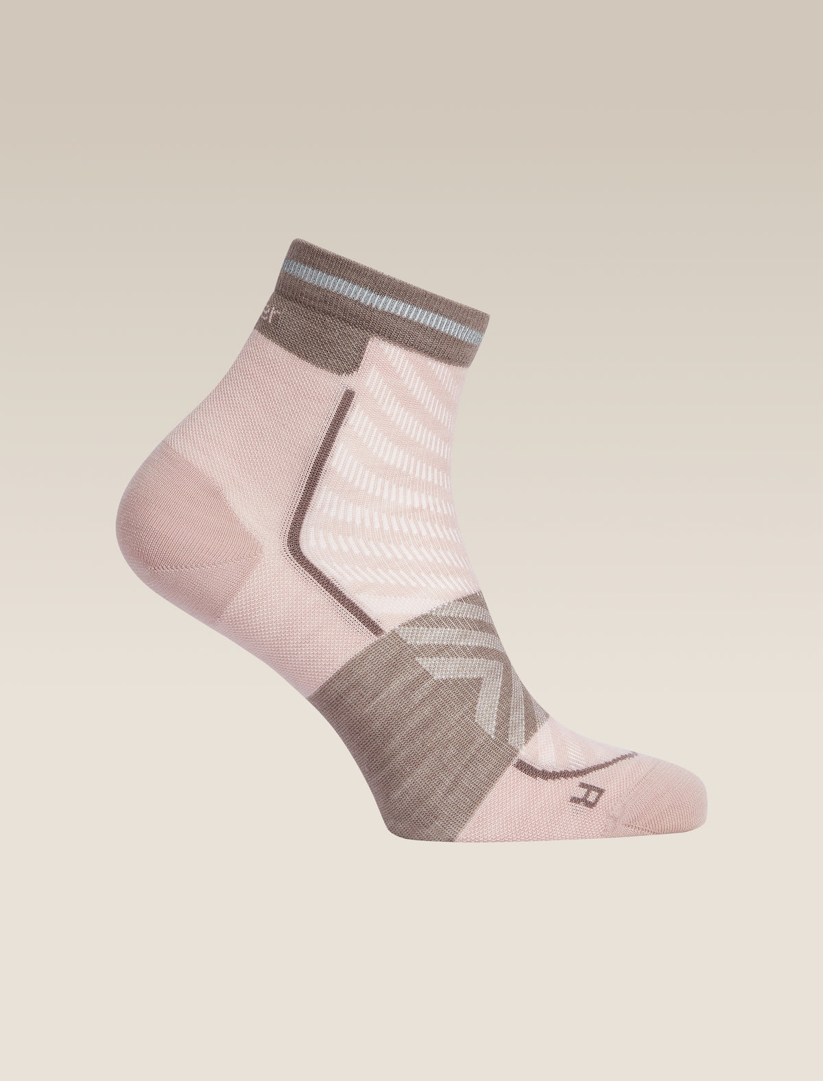 Women's Merino Blend Run+ Ultralight Mini Socks Pink Quartz/Porcini - 3