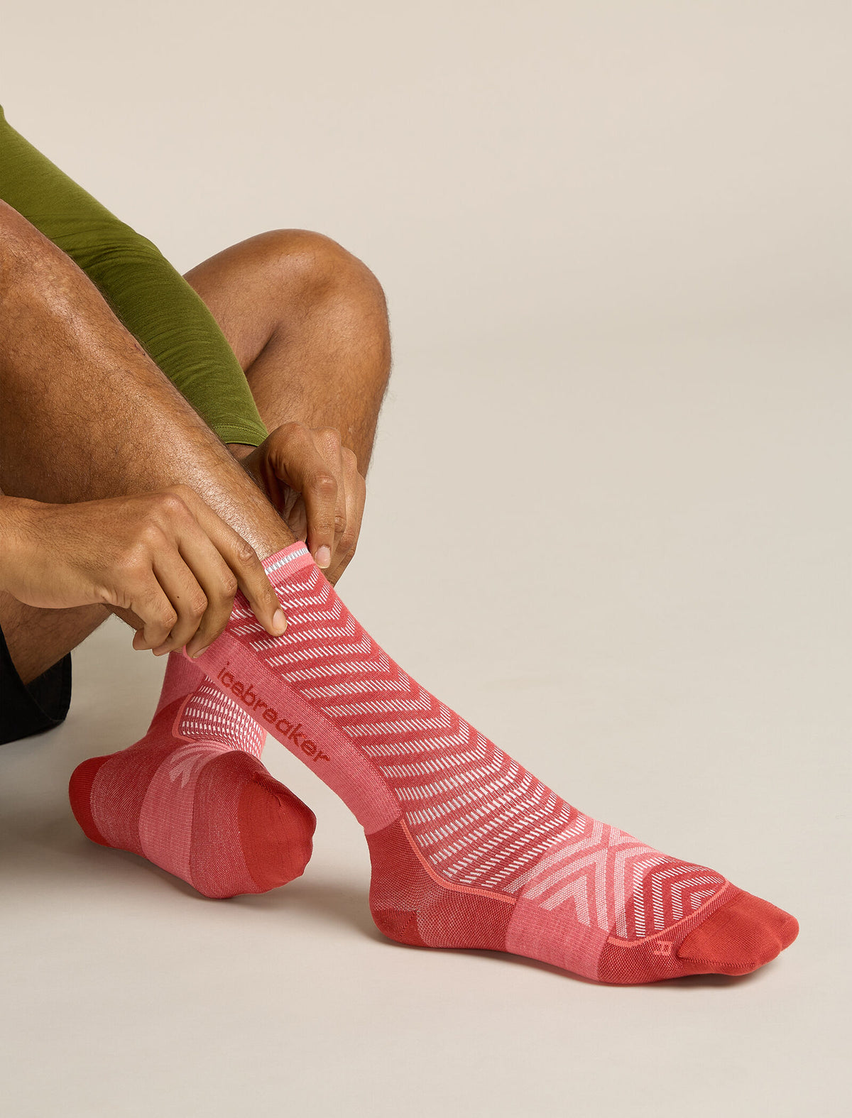 Men's Merino Blend Run+ Ultralight Crew Socks Jasper/plume - 2