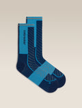 Men's Merino Blend Run+ Ultralight Crew Socks Atlantis/Arctic - 1