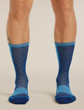 Men's Merino Blend Run+ Ultralight Crew Socks Atlantis/Arctic - 3