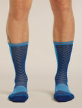 Men's Merino Blend Run+ Ultralight Crew Socks Atlantis/Arctic - 4