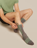Men's Merino Blend Run+ Ultralight Crew Socks Porcini/Lichen - 2