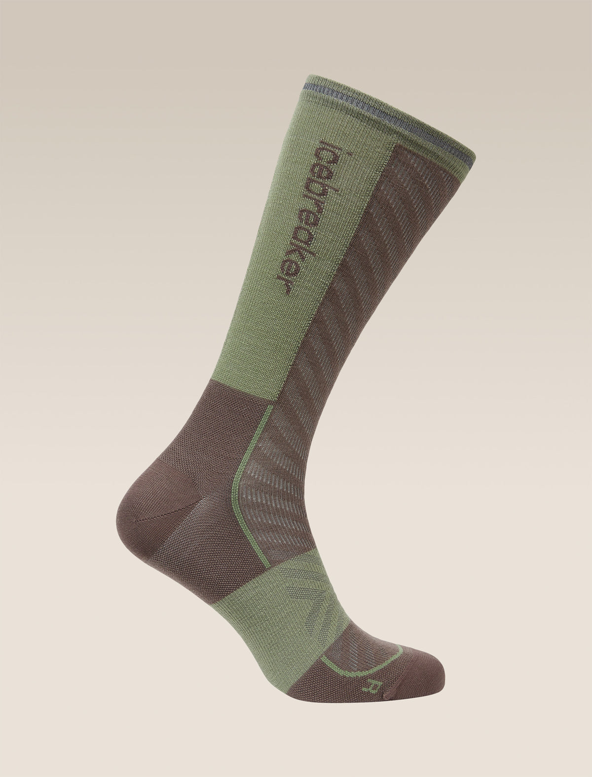 Men's Merino Blend Run+ Ultralight Crew Socks Porcini/Lichen - 5