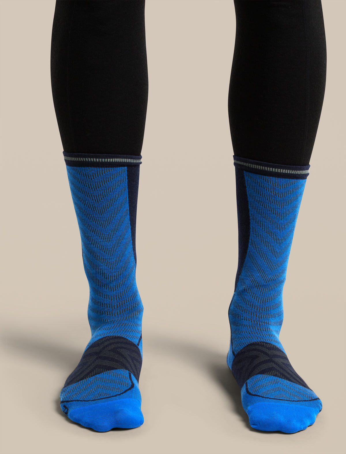 Men's Merino Blend Run+ Ultralight Crew Socks Lazurite/Midnight Navy - 2