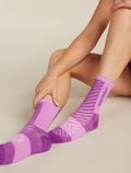 Women's Merino Blend Run+ Ultralight Crew Socks Passion/Passion Lt - 2