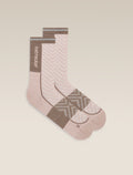 Women's Merino Blend Run+ Ultralight Crew Socks Pink Quartz/Porcini - 1