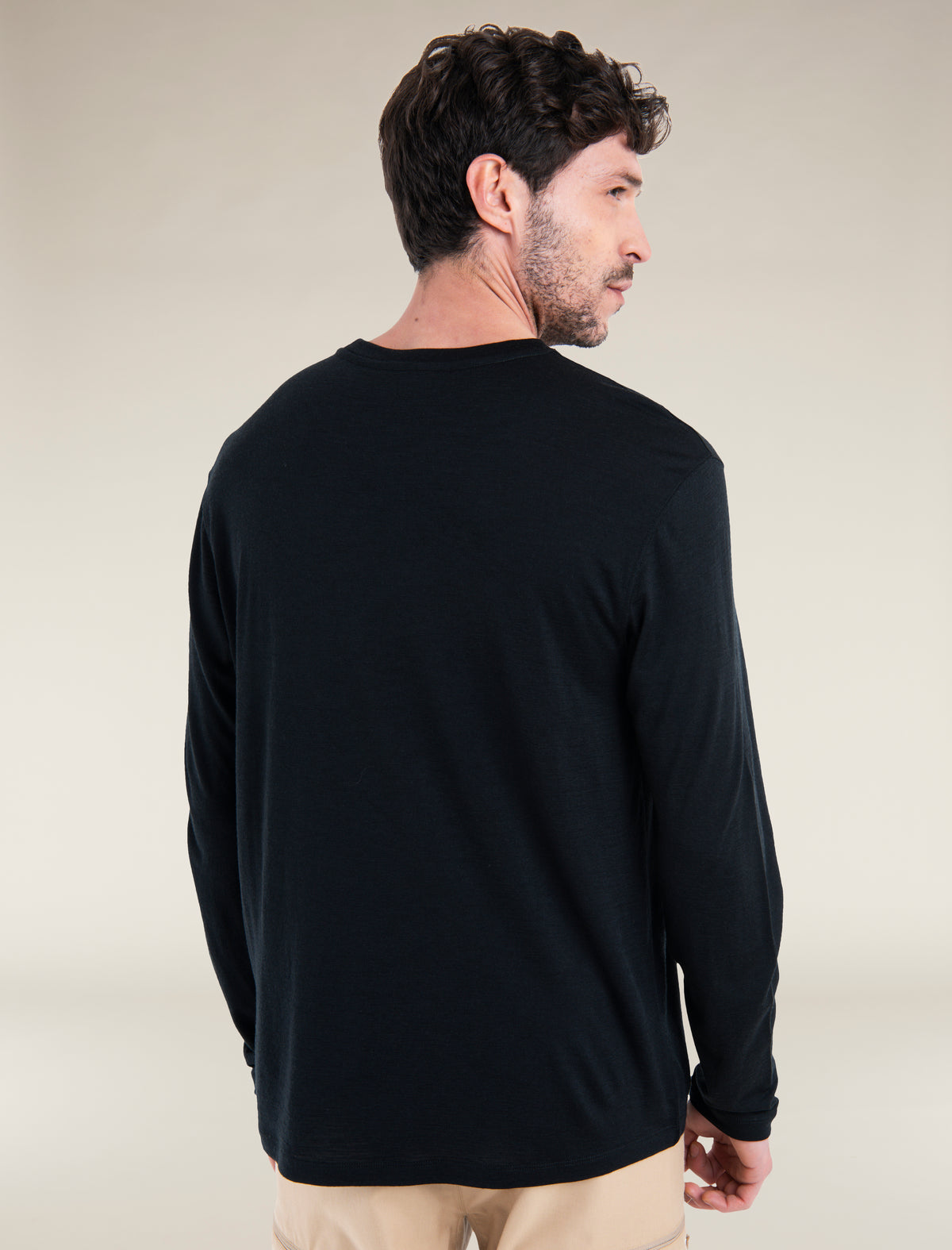 Men's Merino 150 Tech Lite Long Sleeve Relaxed Pocket T-Shirt Black - 2
