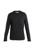 Men's Merino 150 Tech Lite Long Sleeve Relaxed Pocket T-Shirt Black - 7
