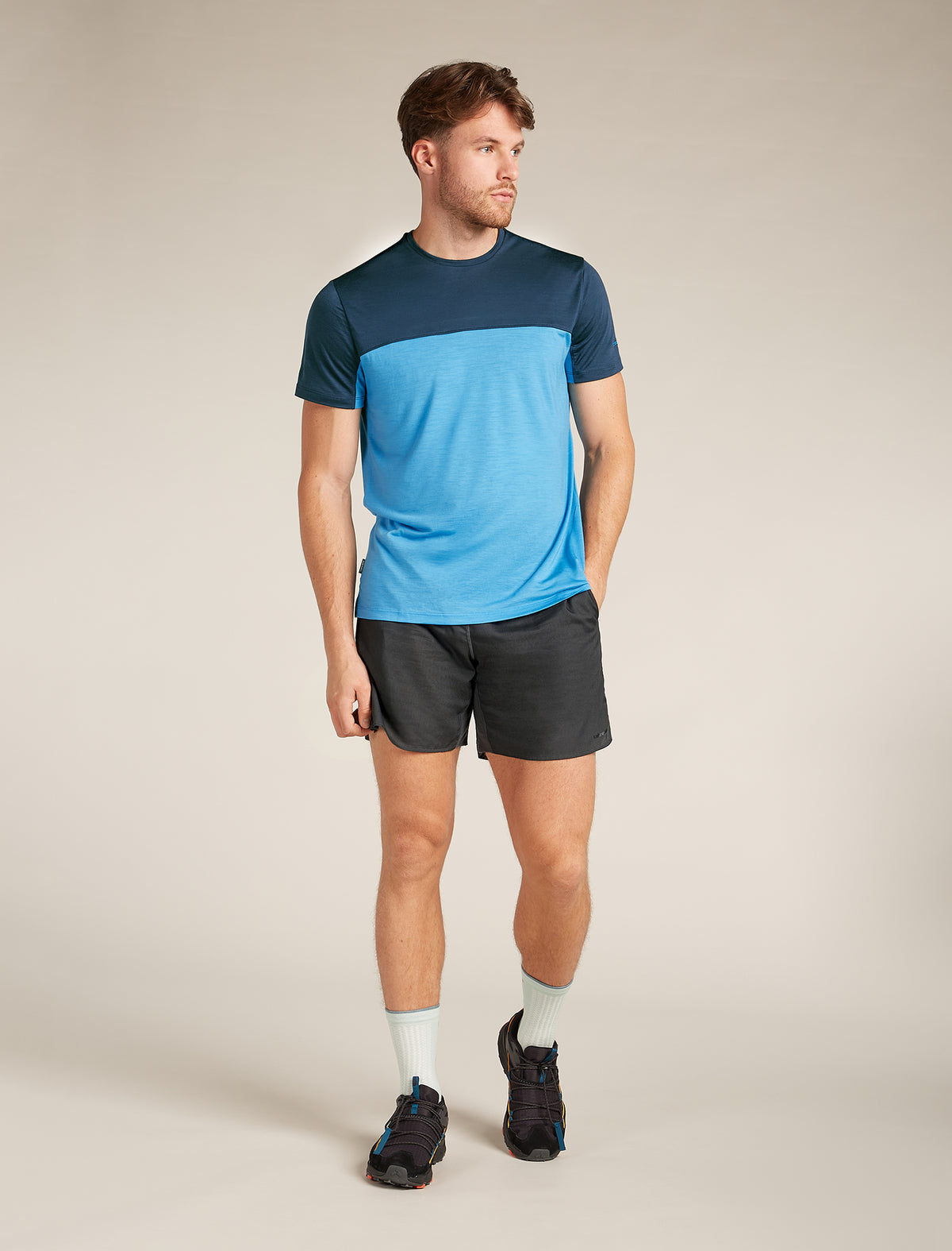 Men's Merino Blend 125 Cool-Lite™ Sphere Short Sleeve T-Shirt Colour Block Arctic/abyss - 3