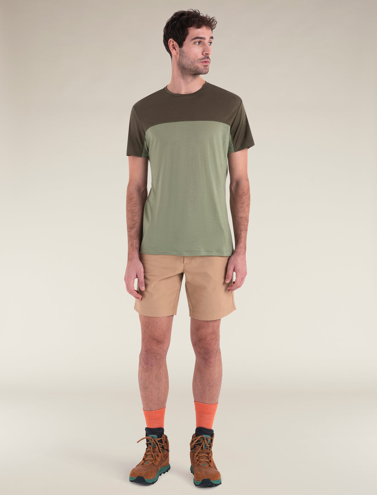 Men's Merino Blend 125 Cool-Lite™ Sphere Short Sleeve T-Shirt Colour Block Lichen/Loden - 3