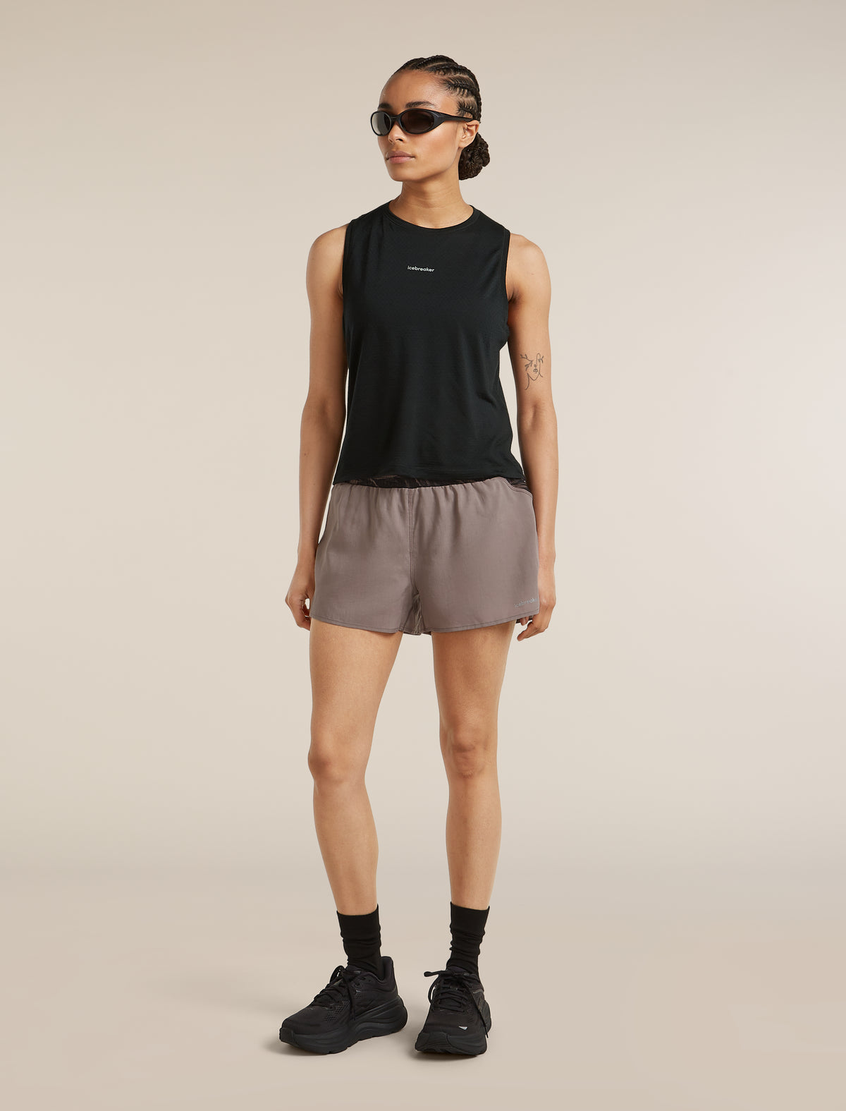 Women's Merino Blend 125 ZoneKnit™ Speed 3" Shorts Porcini/Black - 4