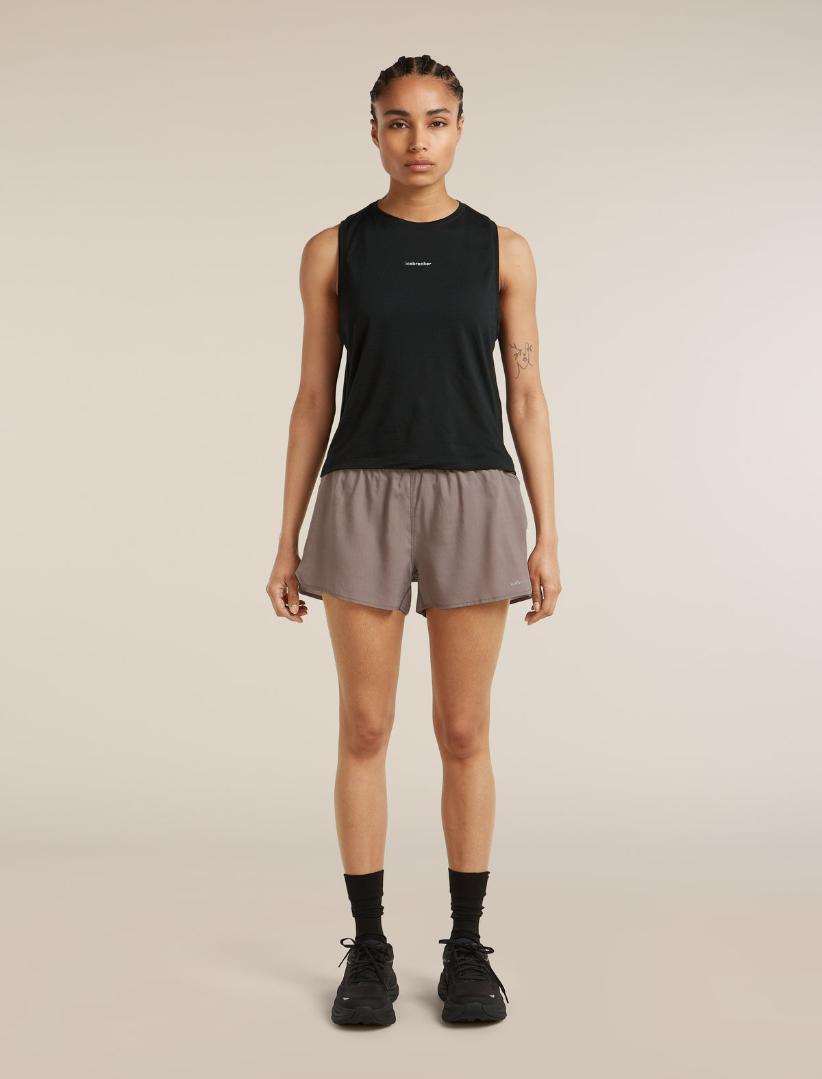 Women's Merino Blend 125 ZoneKnit™ Speed 3" Shorts Porcini/Black - 3