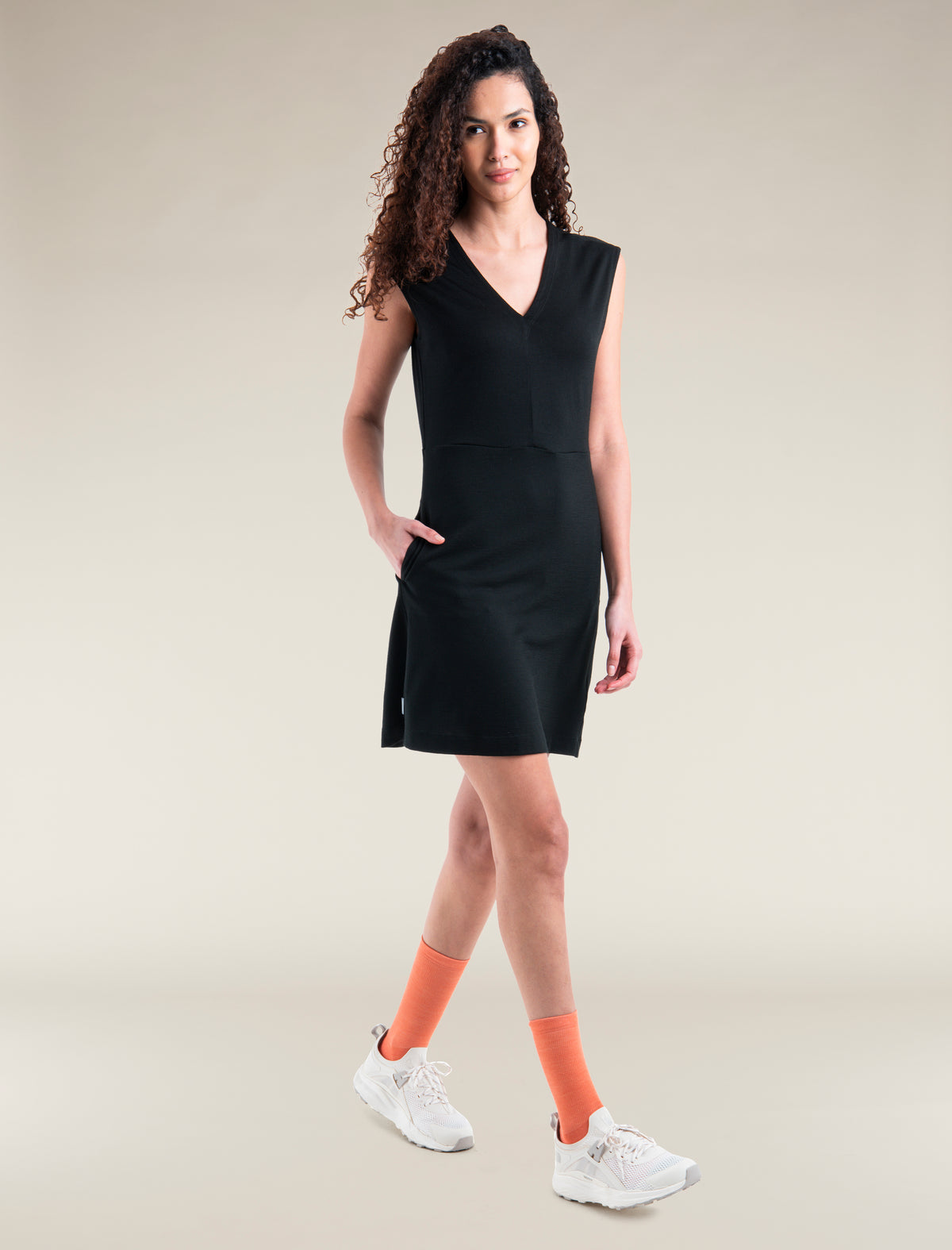 Robe sans manches à encolure en V 200 Granary en mérinos Women's  - 4
