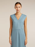 Women's Merino Granary Sleeveless V Neck Dress Flint Blue - 1