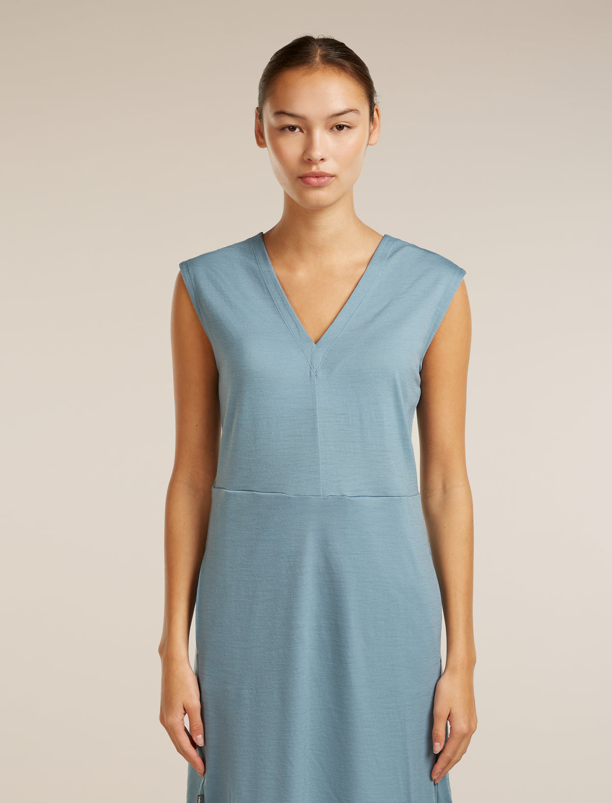 Women's Merino Granary Sleeveless V Neck Dress Flint Blue - 1