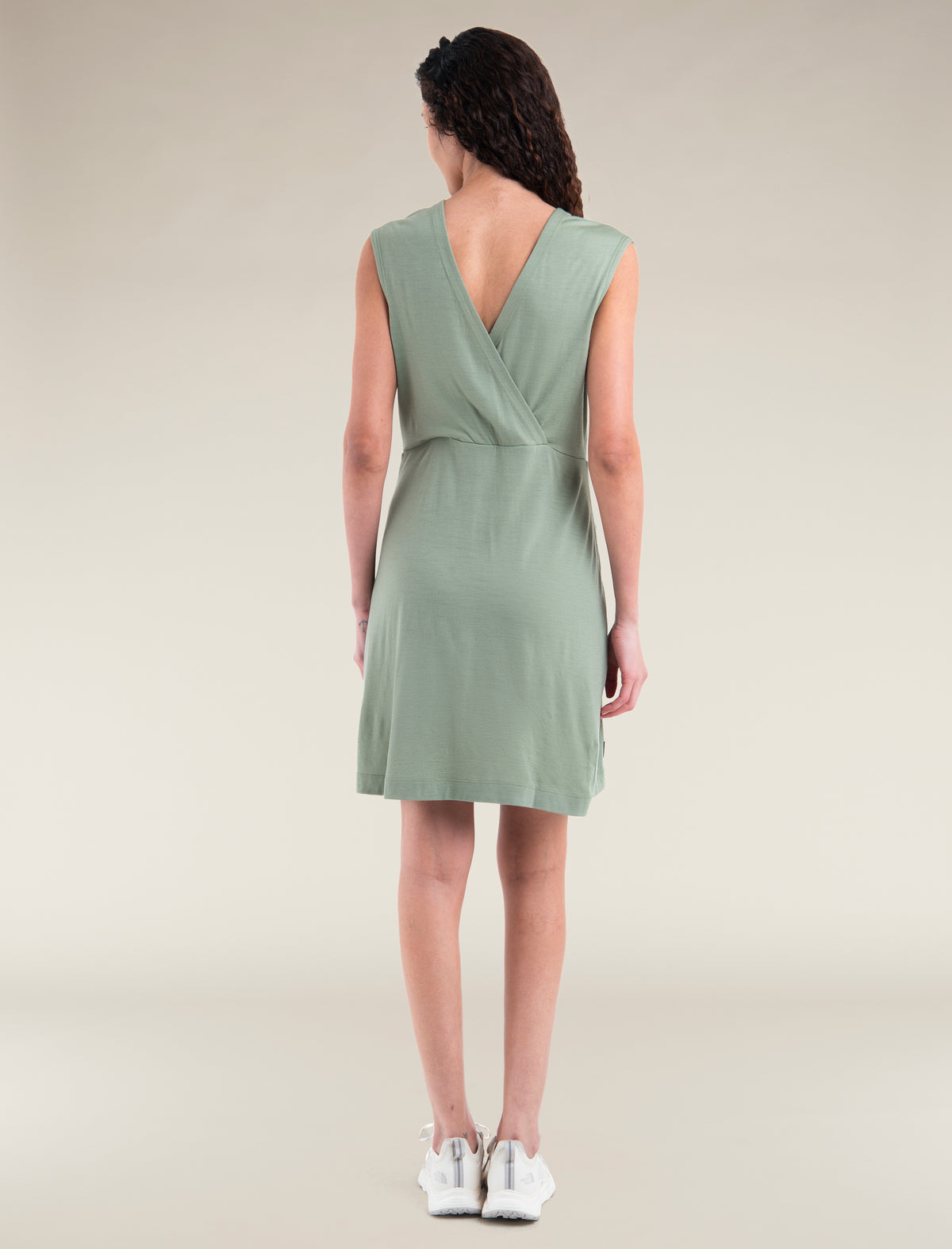Women's Merino 200 Granary Sleeveless V Neck Dress Oil/Black/Silver - 2